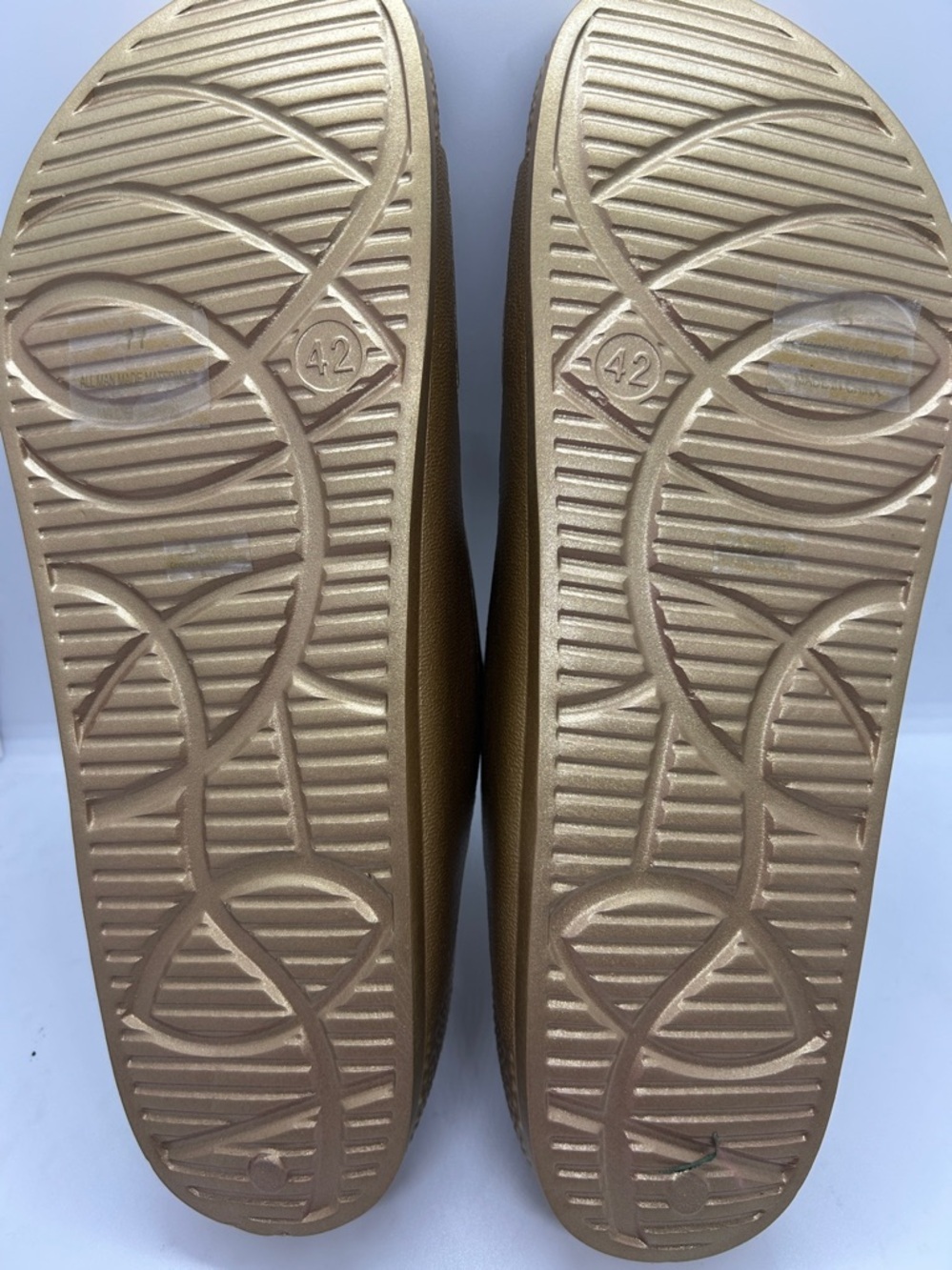 Metallic Gold H2K Womens Lightweight Soft Slides Adjustable Sandals Buddy Sz 11 - Picture 10 of 12